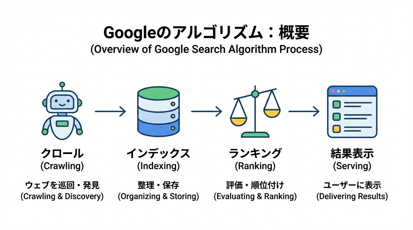 Googleのアルゴリズムとは?検索結果のランク付けの仕組みをわかりやすく解説