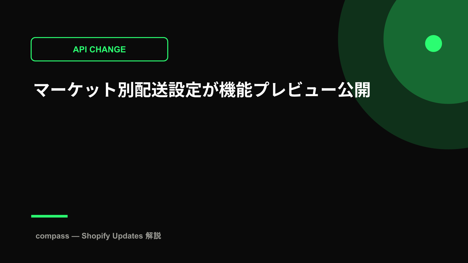 マーケット別配送設定が機能プレビュー公開