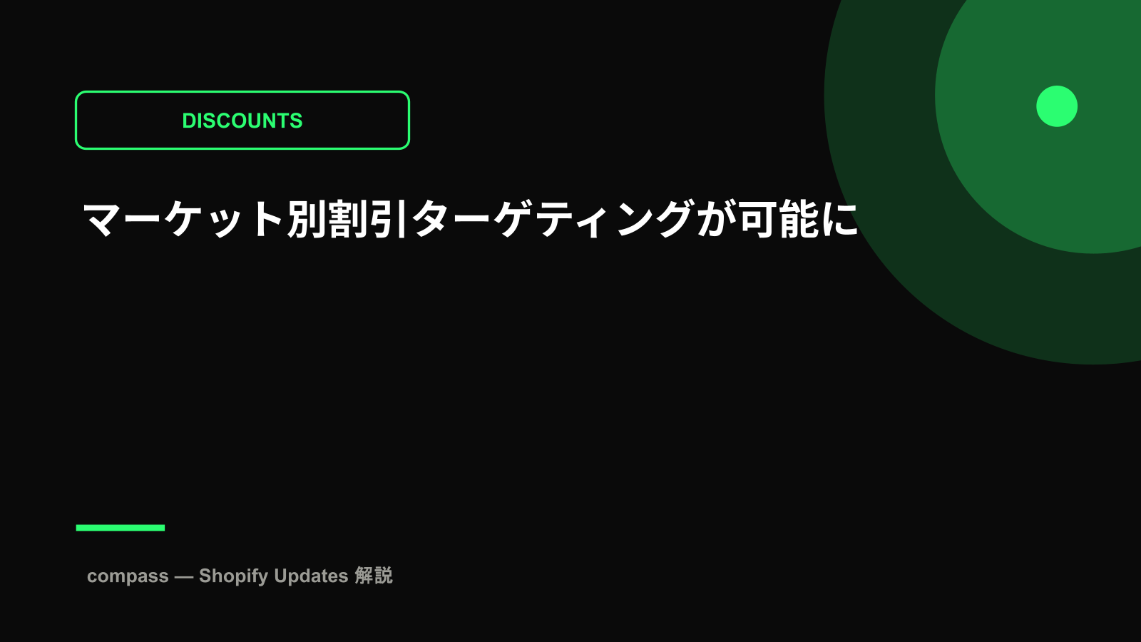 マーケット別割引ターゲティングが可能に