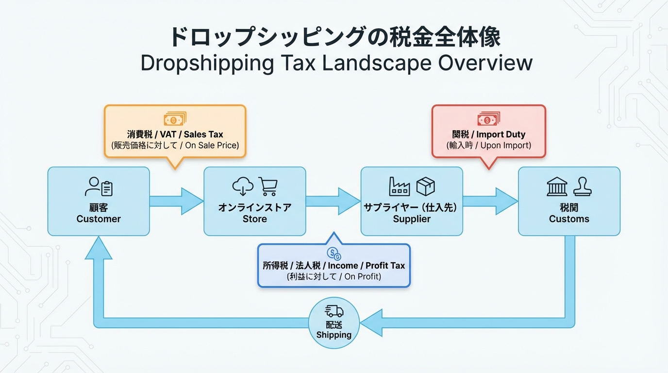 ドロップシッピングに関わる税金の仕組み:小規模ビジネス向けガイド