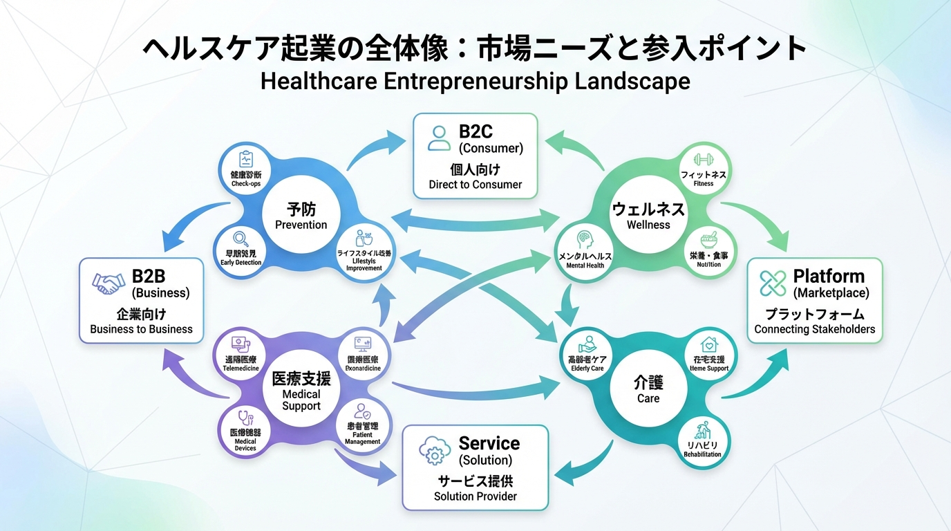 ヘルスケア分野の起業アイデア11選|需要の見極め方と始め方