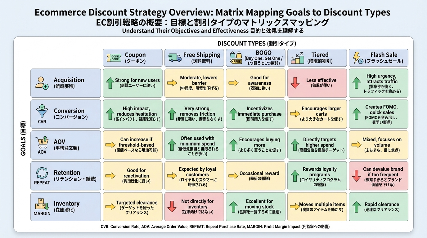 割引種類と割引方法：EC売上アップに効果的なクーポンやセール