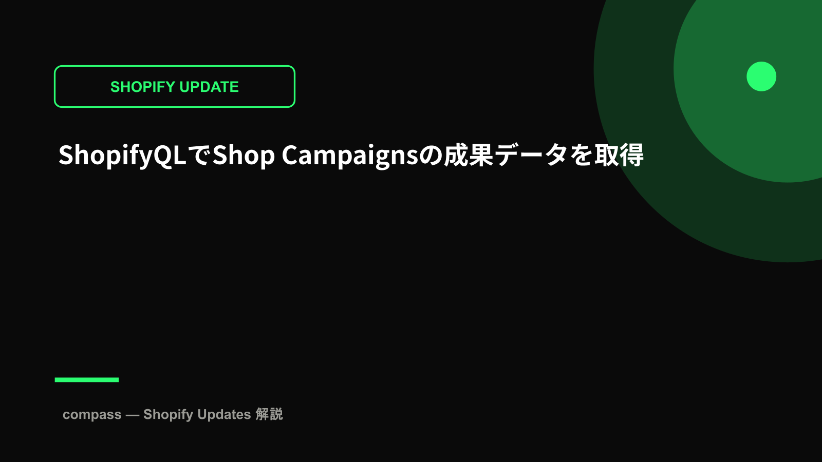 ShopifyQLでShop Campaignsの成果データを取得