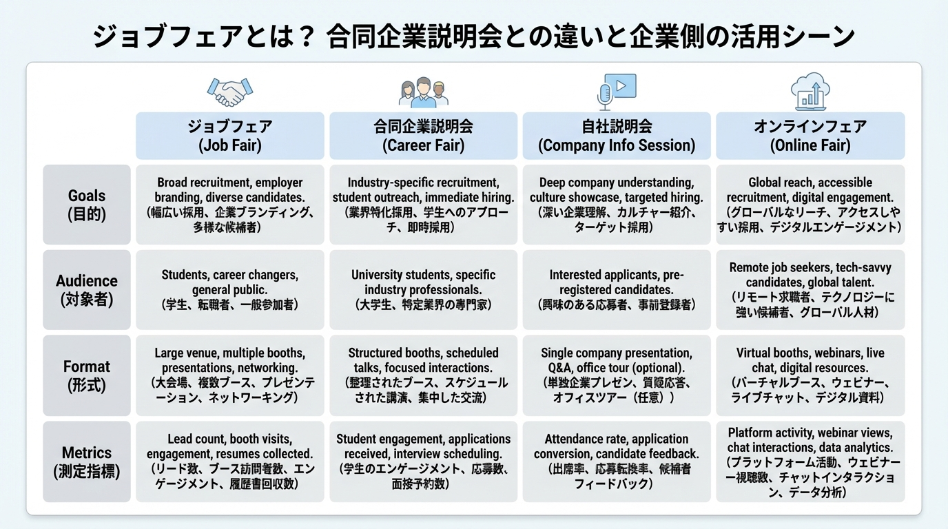 ジョブフェアとは？企業側が知っておくべきメリットと出展のコツ